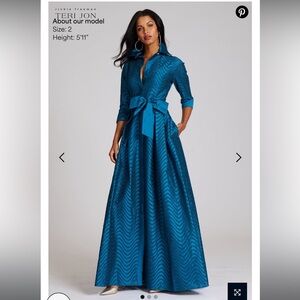 Teri Jon Blue Maxi Dress